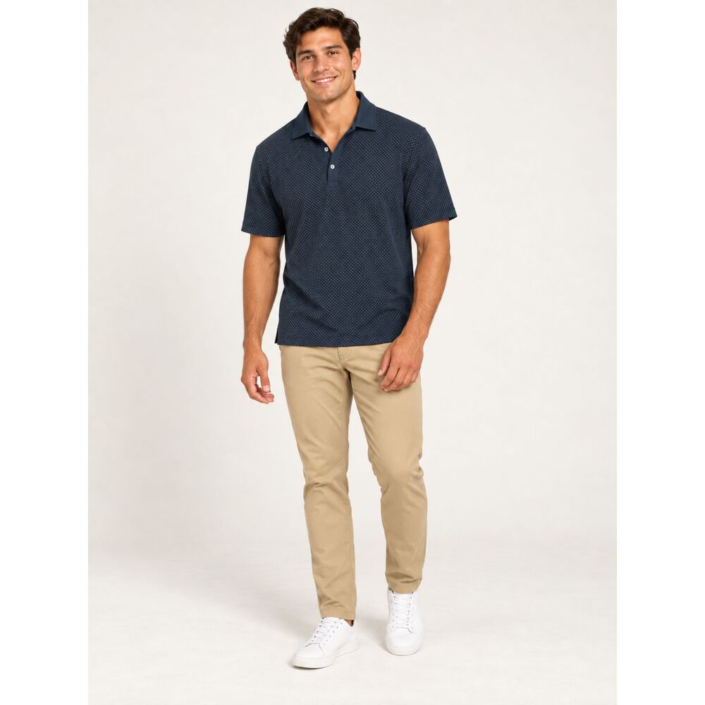 FootJoy Men’s Blue Dot Print Performance Golf Polo Shirt Size Large